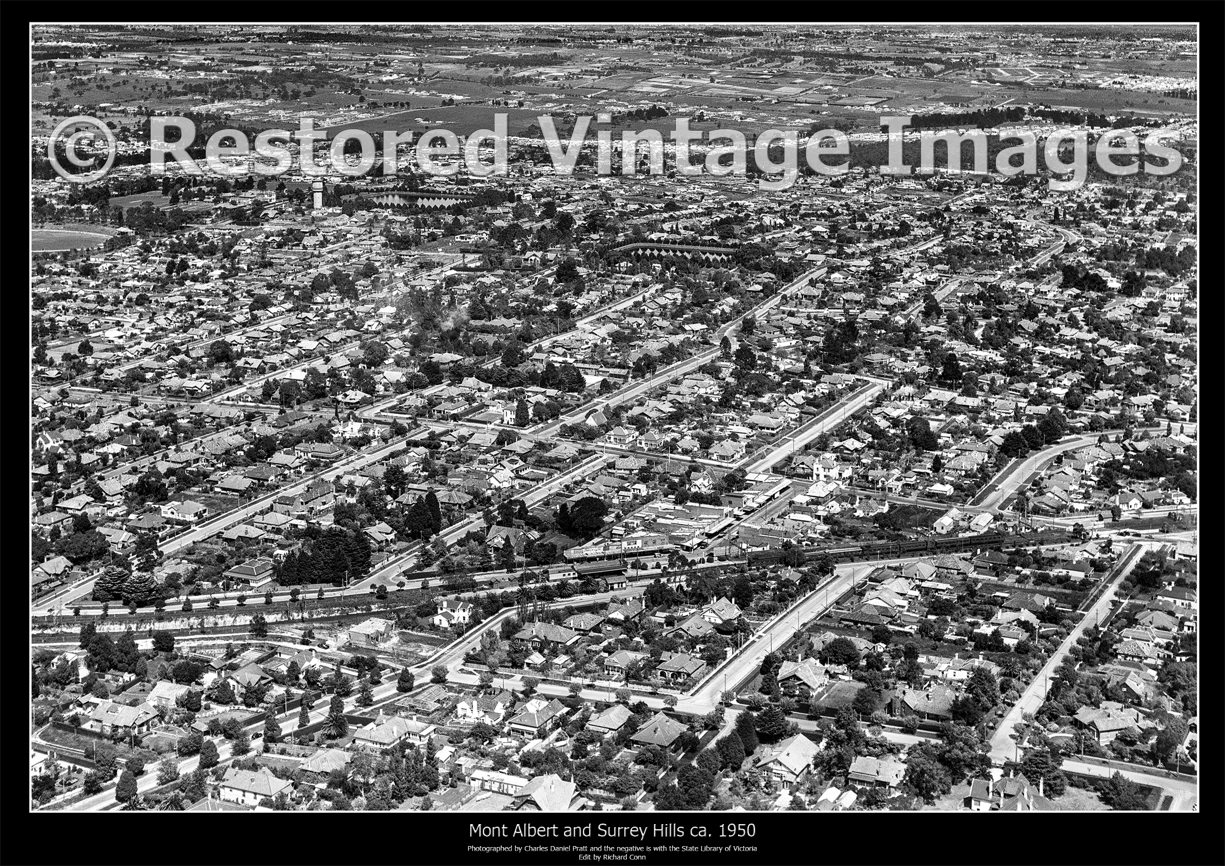 Mont Albert And Surrey Hills Looking South East From Over Whitehorse Road Ca. 1950