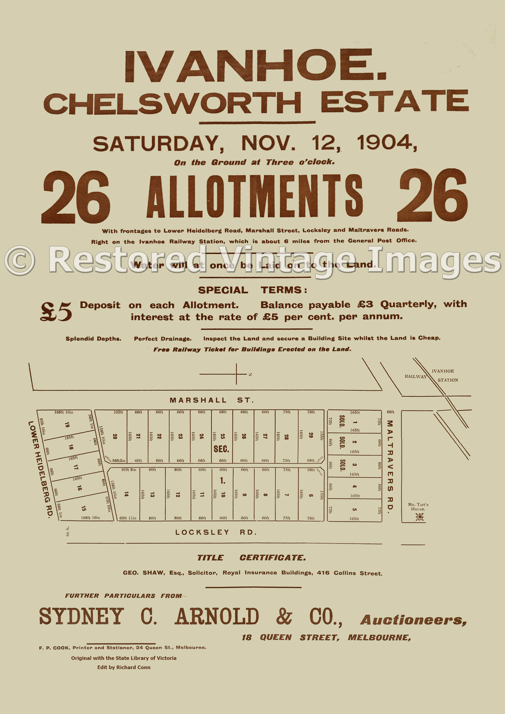 Chelsworth Estate 12th November 1904 – Ivanhoe