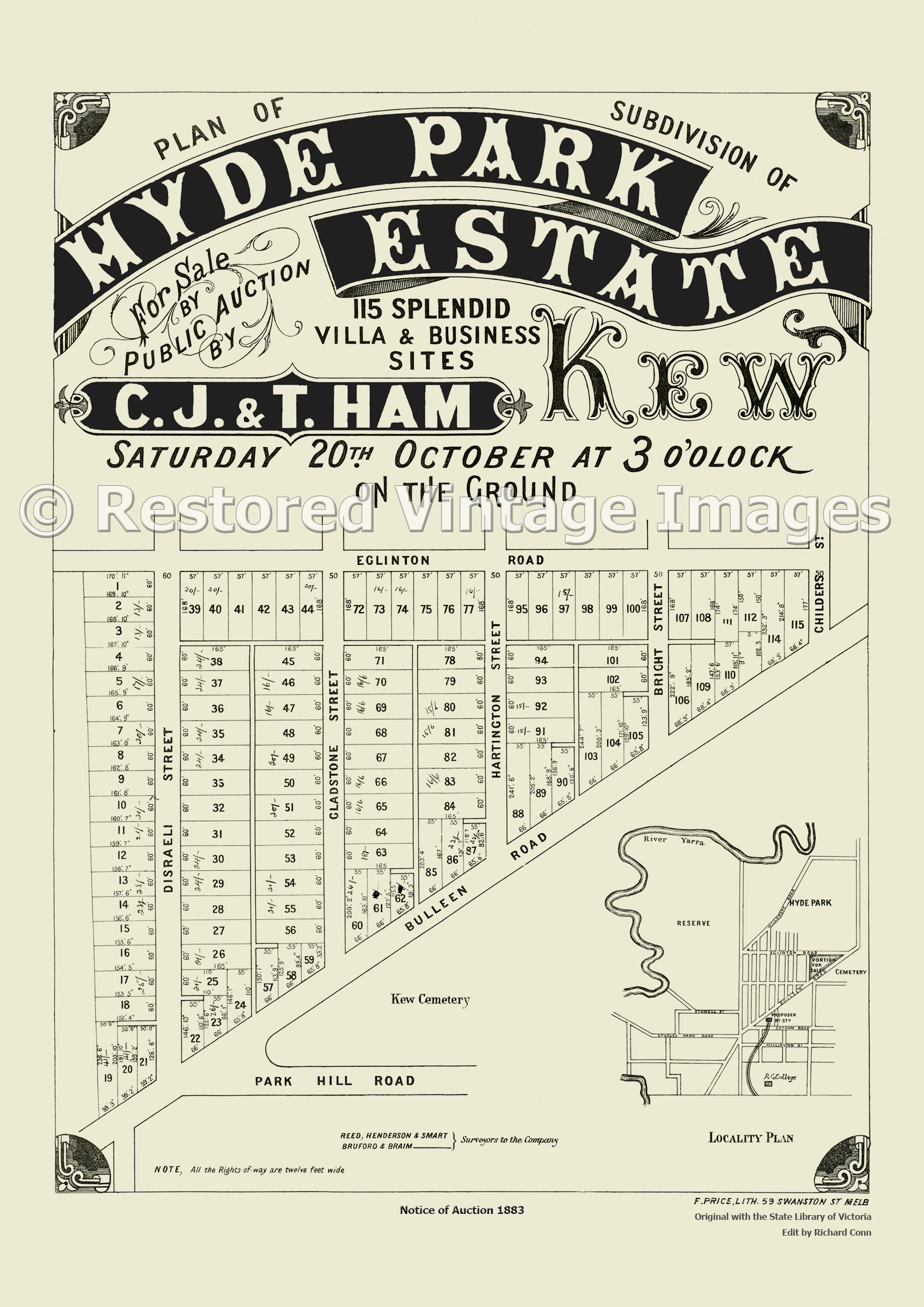 Hyde Park Estate 20th October, 1883 – Kew