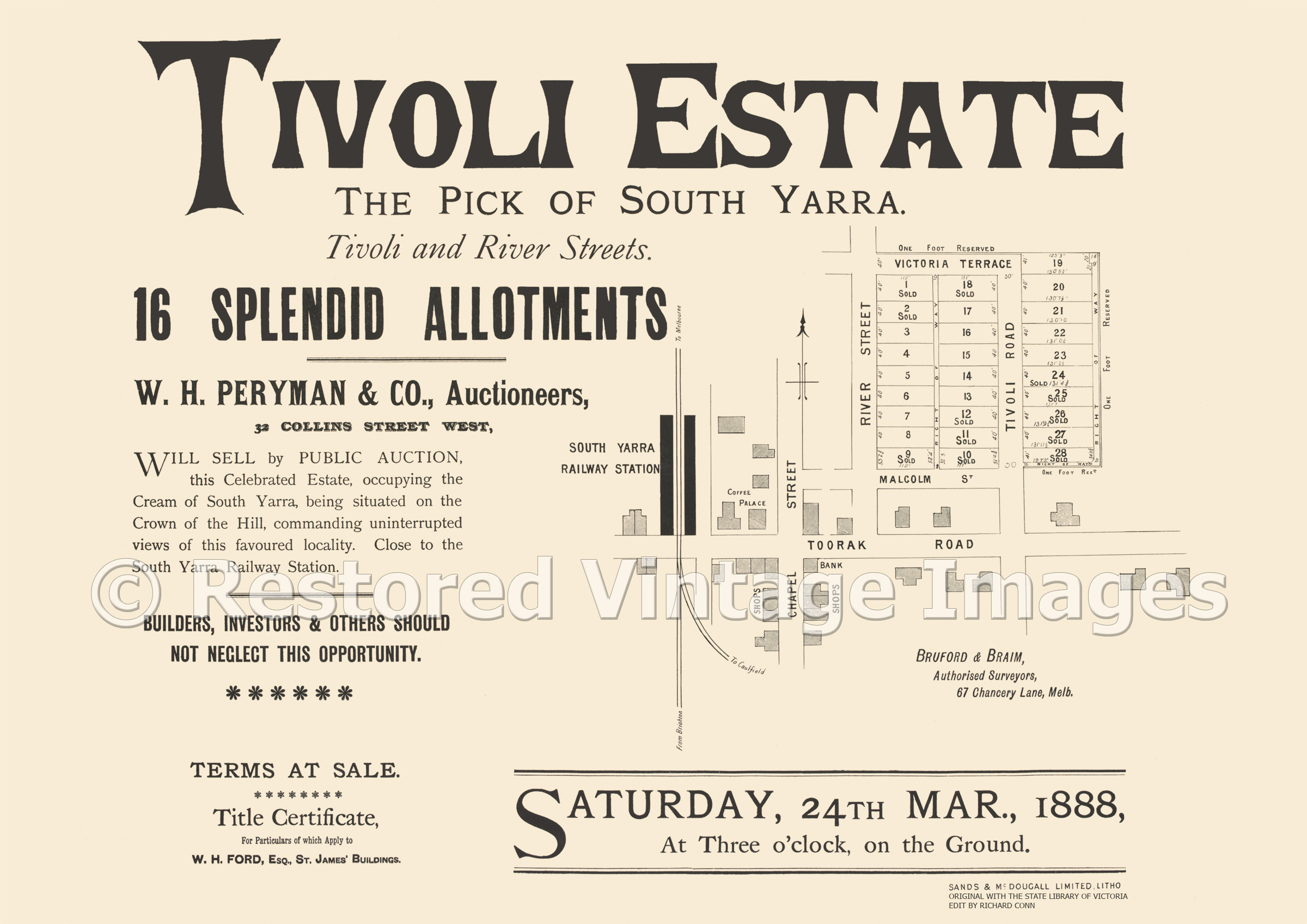 Tivoli Estate 24th March, 1888 – South Yarra