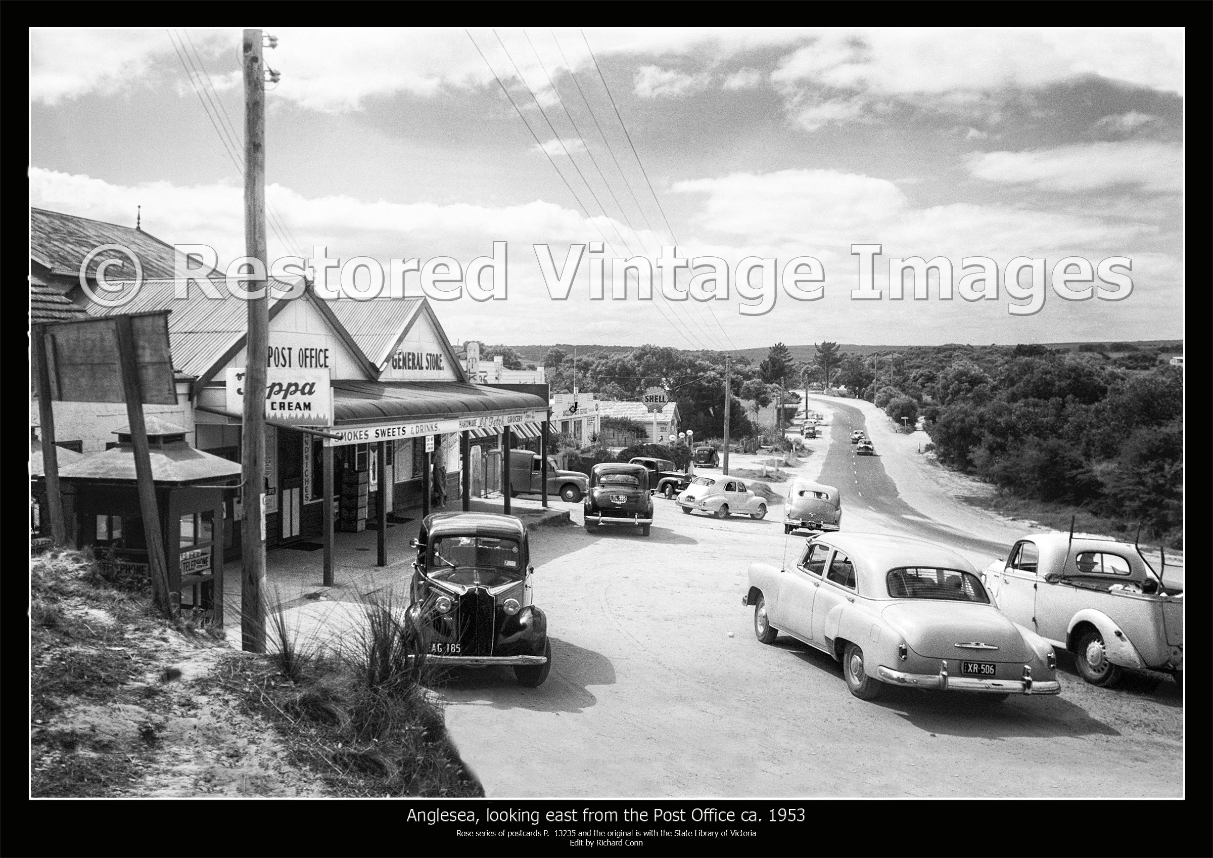 Anglesea, Looking East From Close To The Post Office Ca. 1953