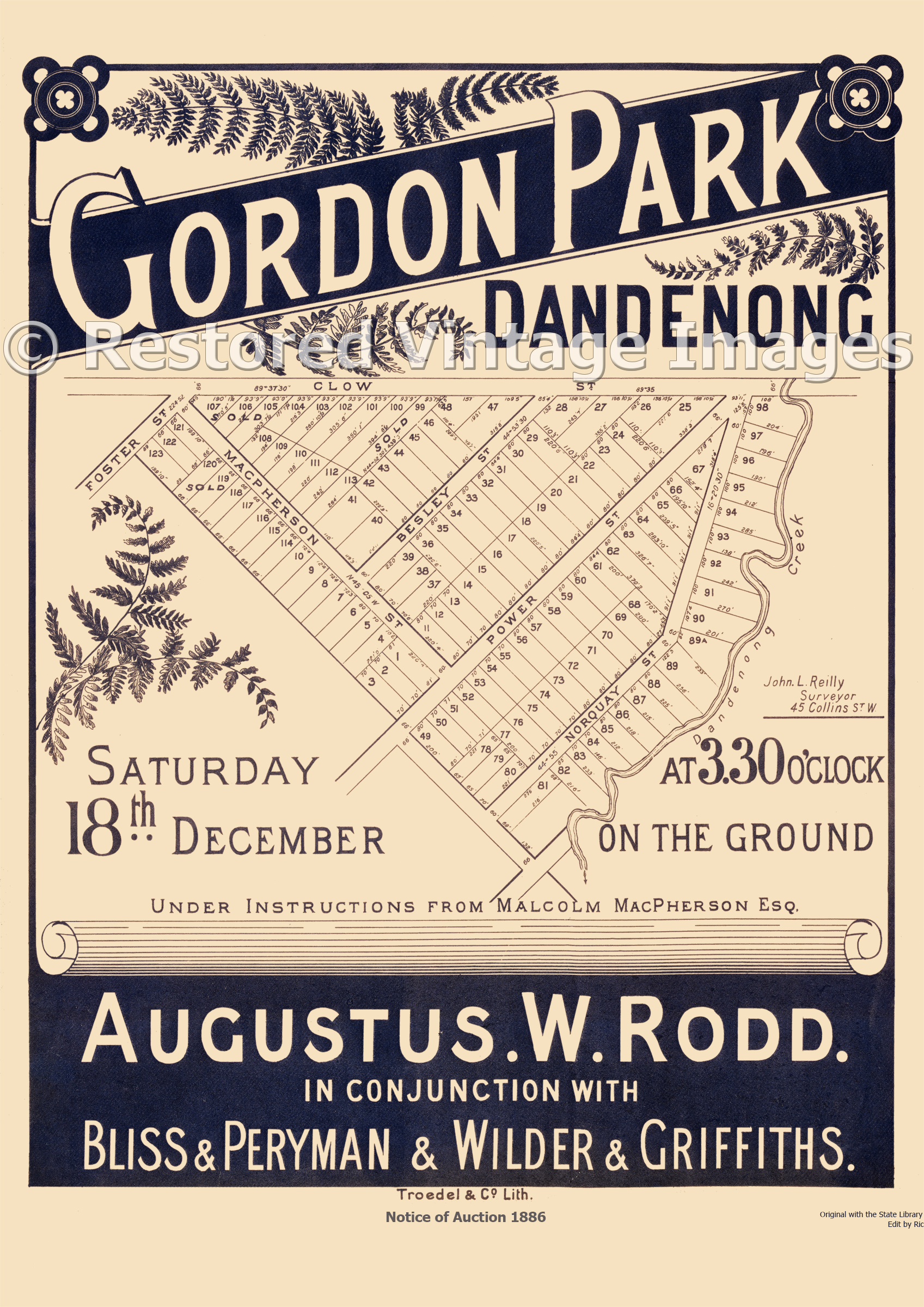 Gordon Park Dandenong 18th December 1886 – Dandenong