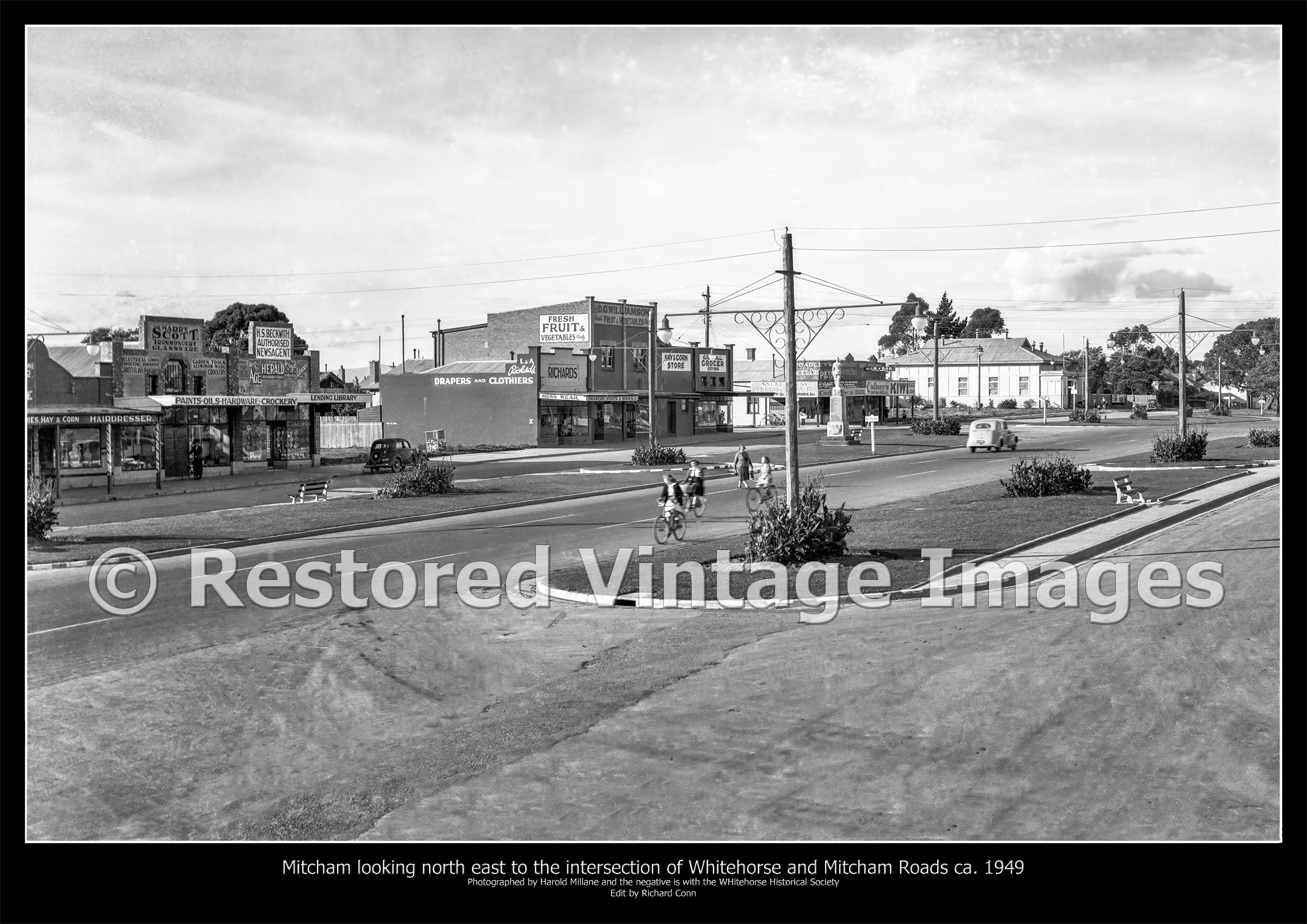 Mitcham, Looking North East To The Corner Of Whitehorse And Mitcham Roads Ca. 1949