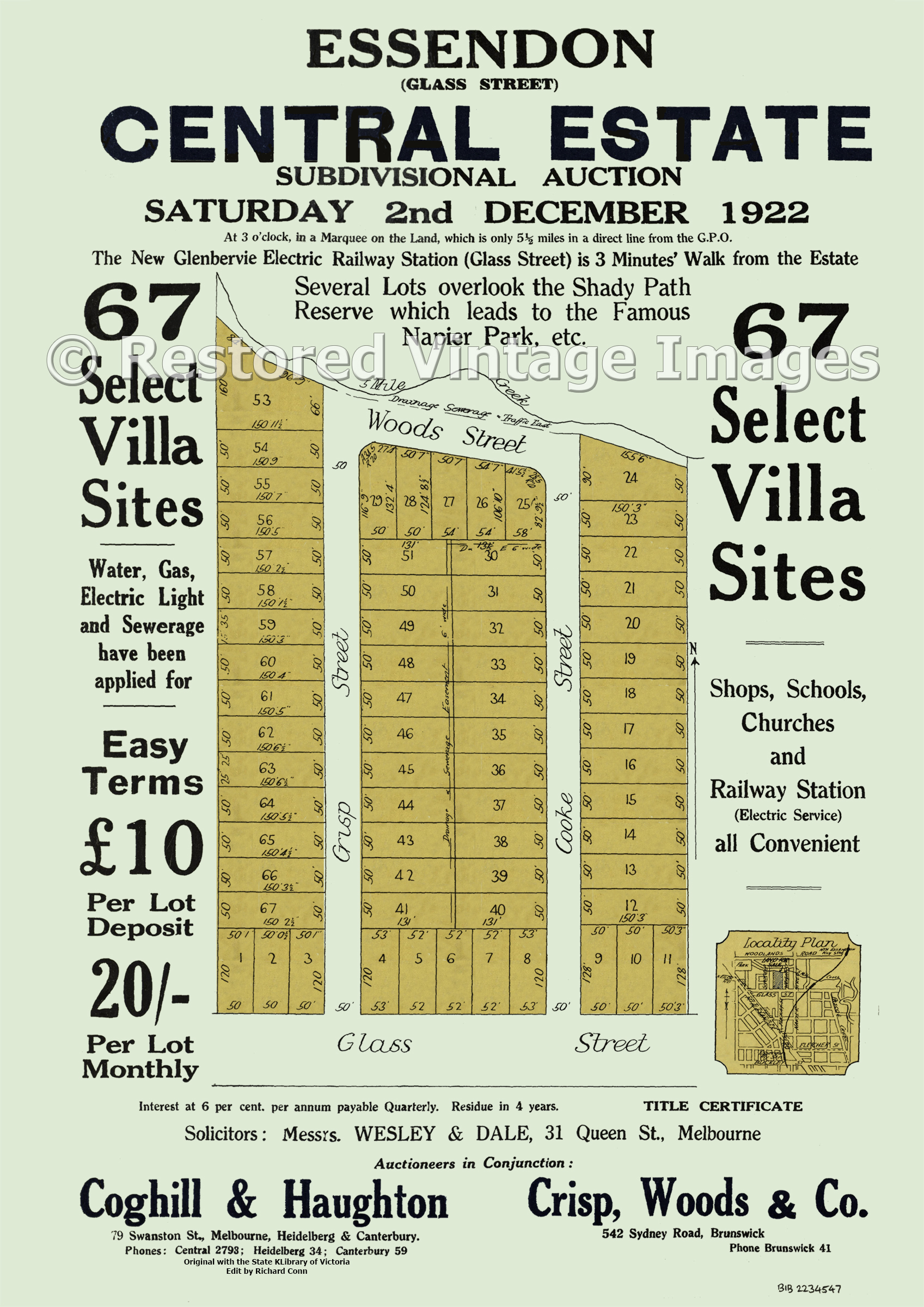 Central Estate 2nd December 1922 – Essendon