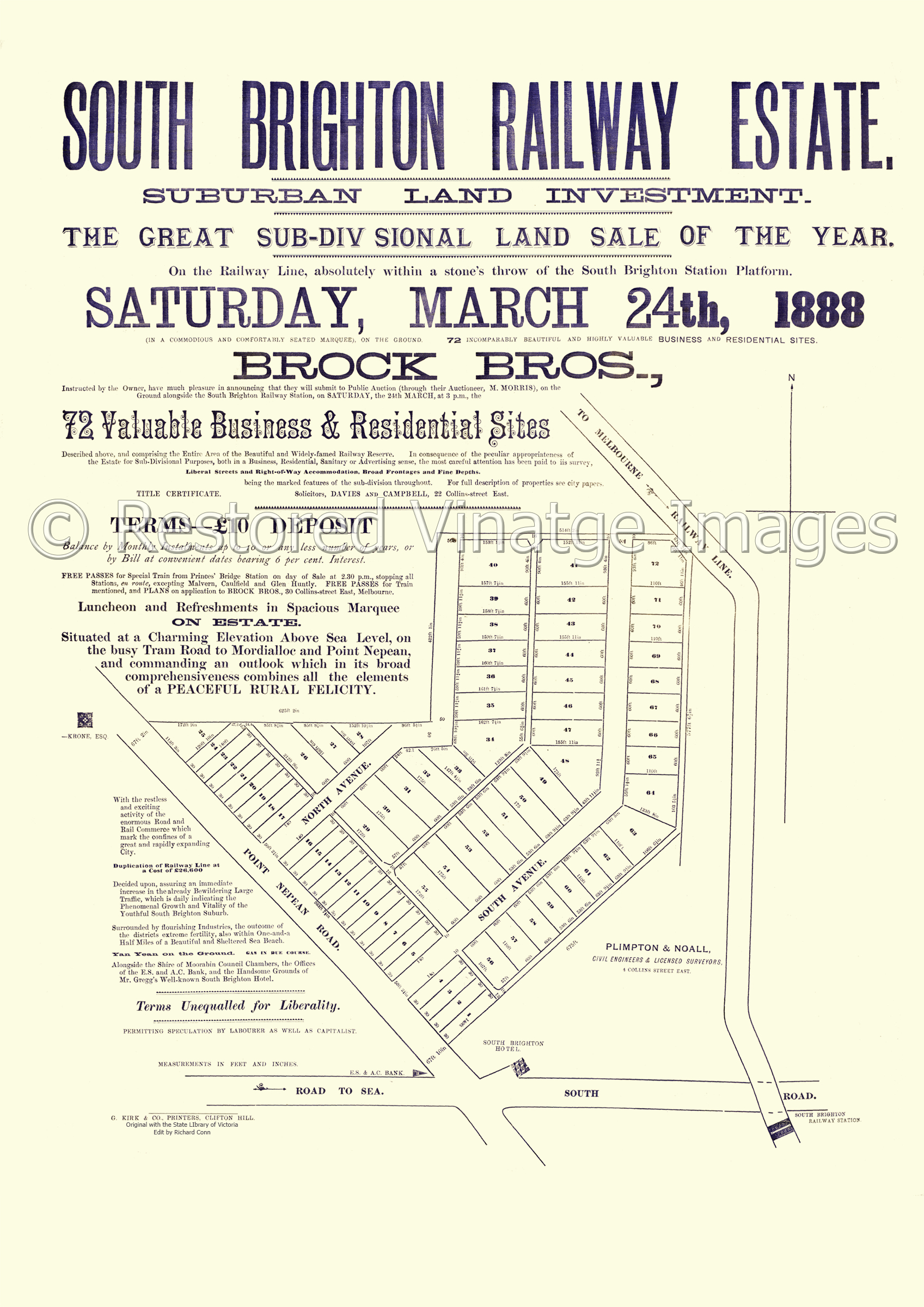 South Brighton Railway Estate 24th March 1888 – Bentleigh