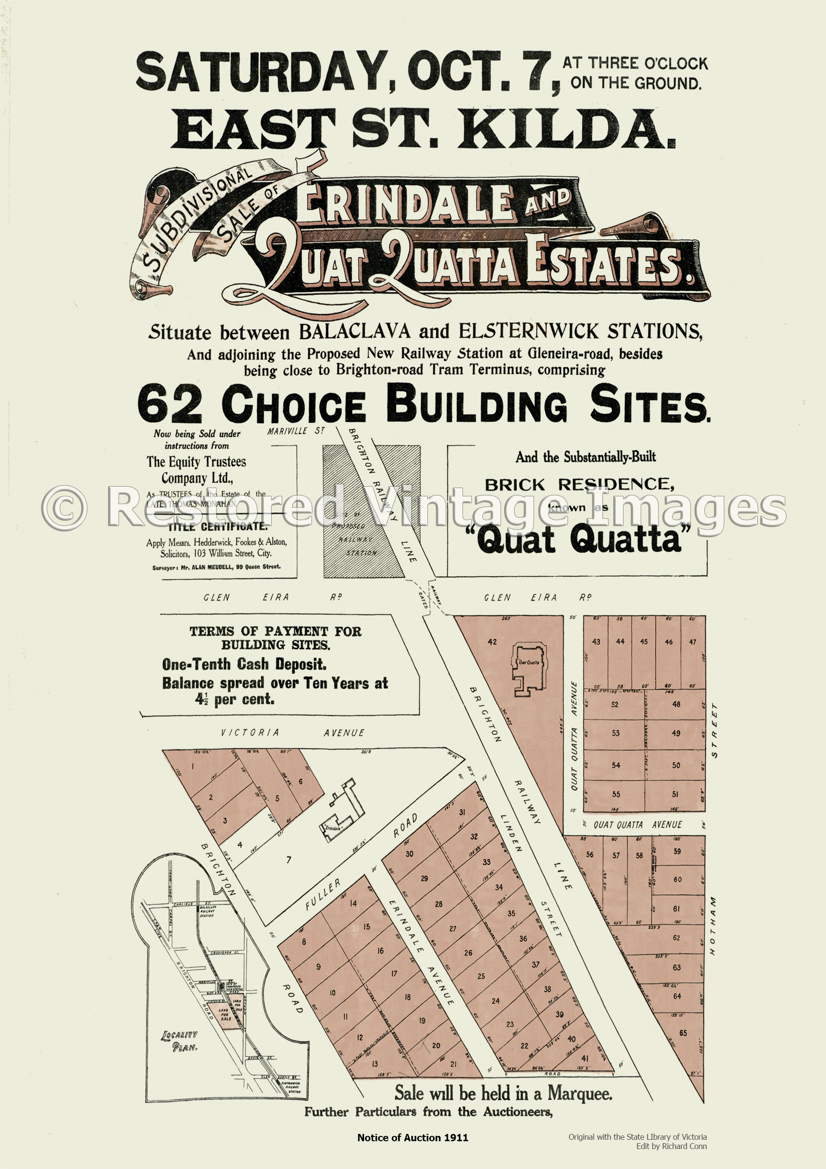 Erindale And Quat Quatta Estates 7th October 1911 – Ripponlea And Elsternwick