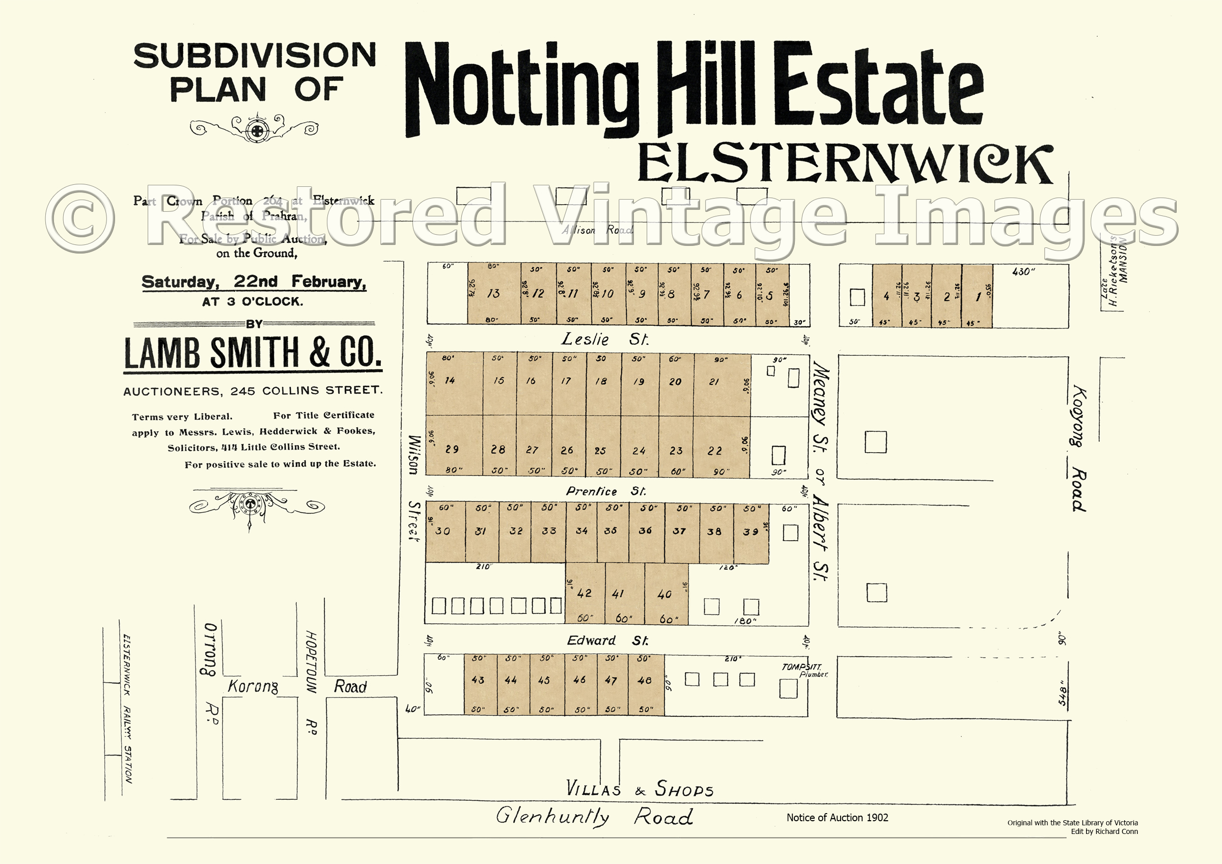 Notting Hill Estate 22 February 1902 – Elsternwick