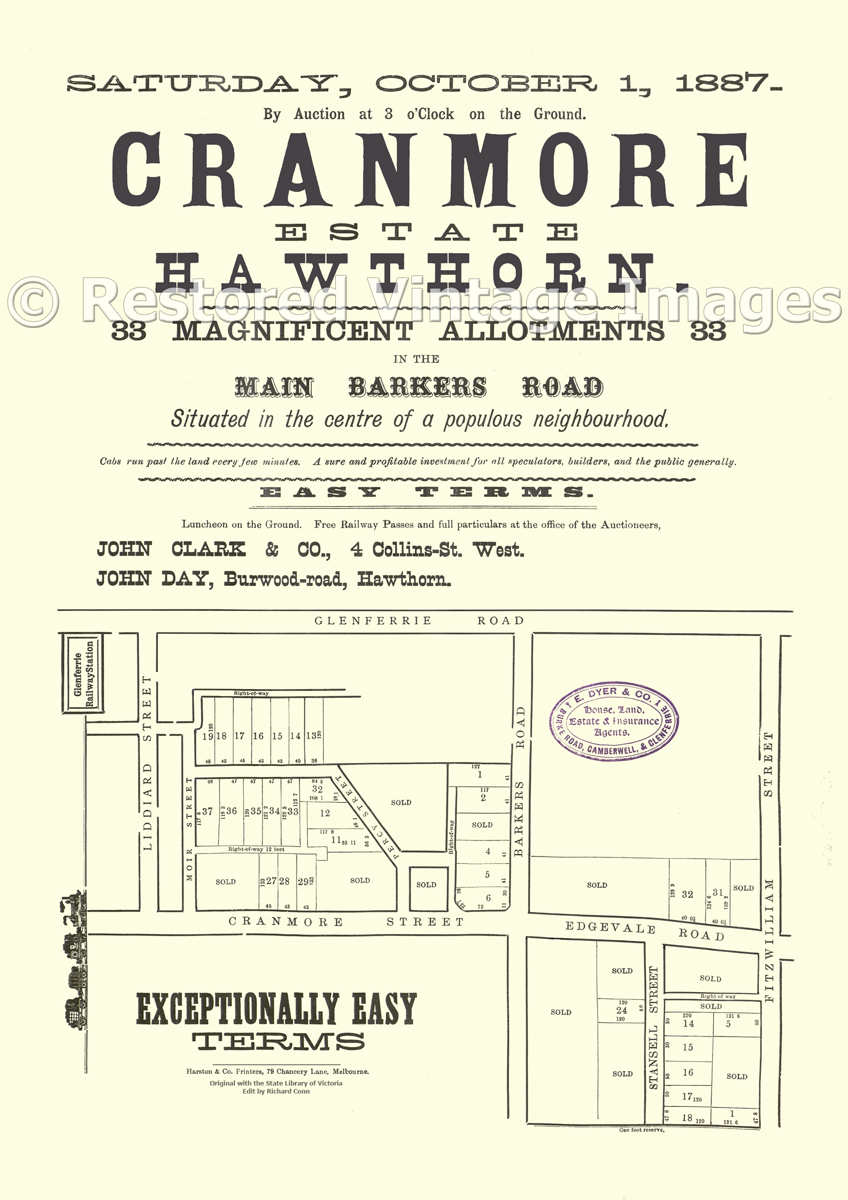Cranmore Estate Hawthorn 1st Of October 1887 – Hawthorn