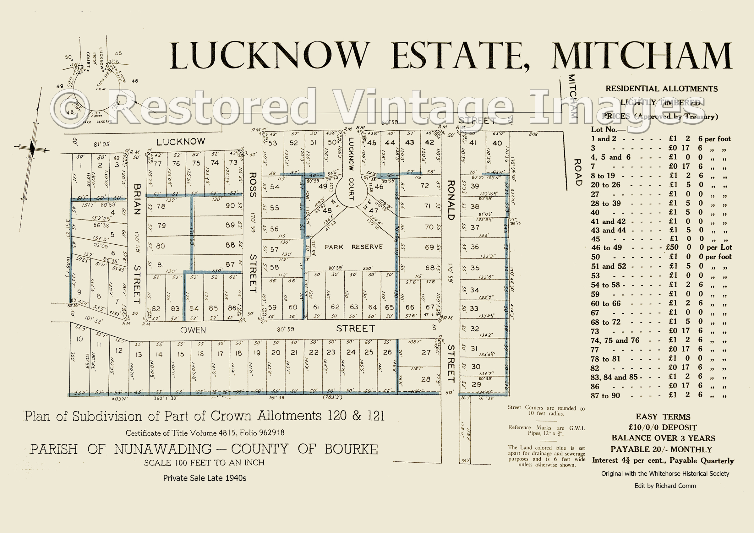 Lucknow Estate Private Sale Late 1947 – Mitcham