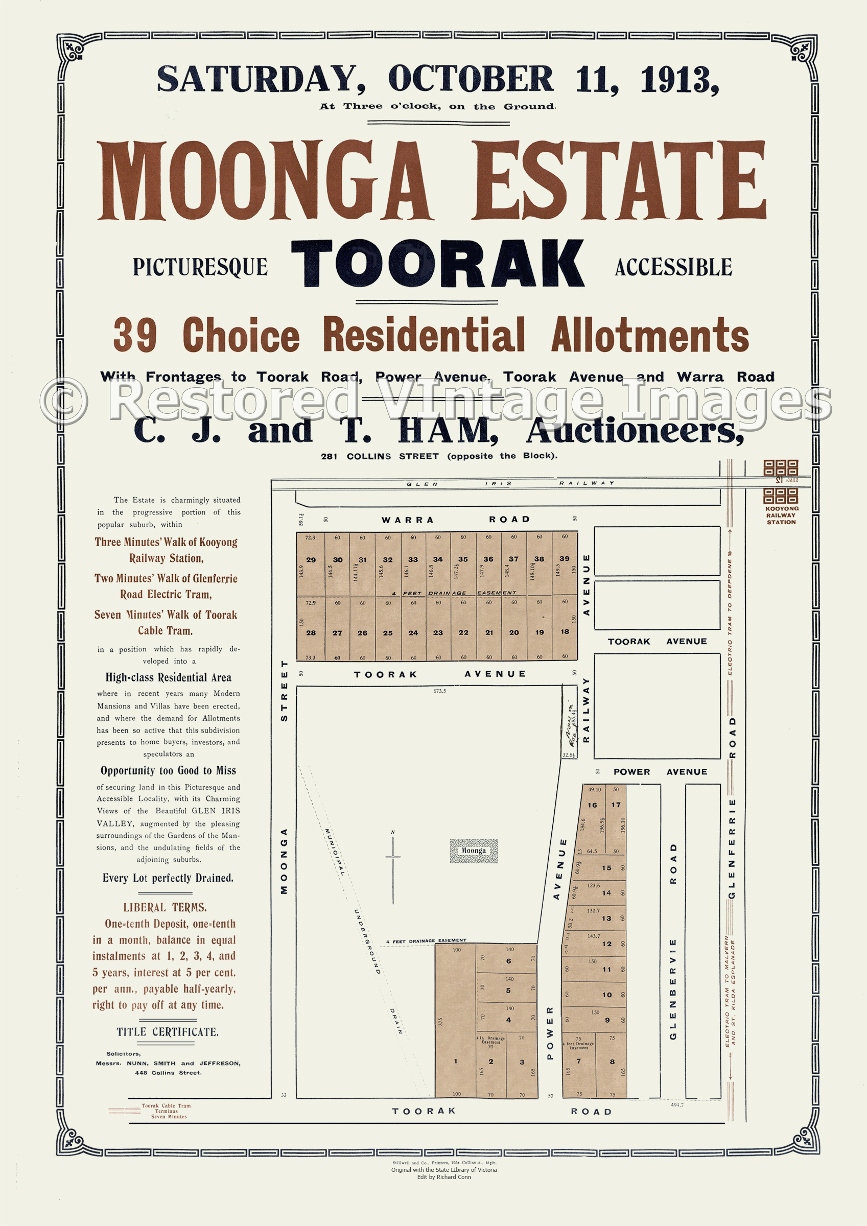 Moonga Estate 11th Of October 1913 – Toorak