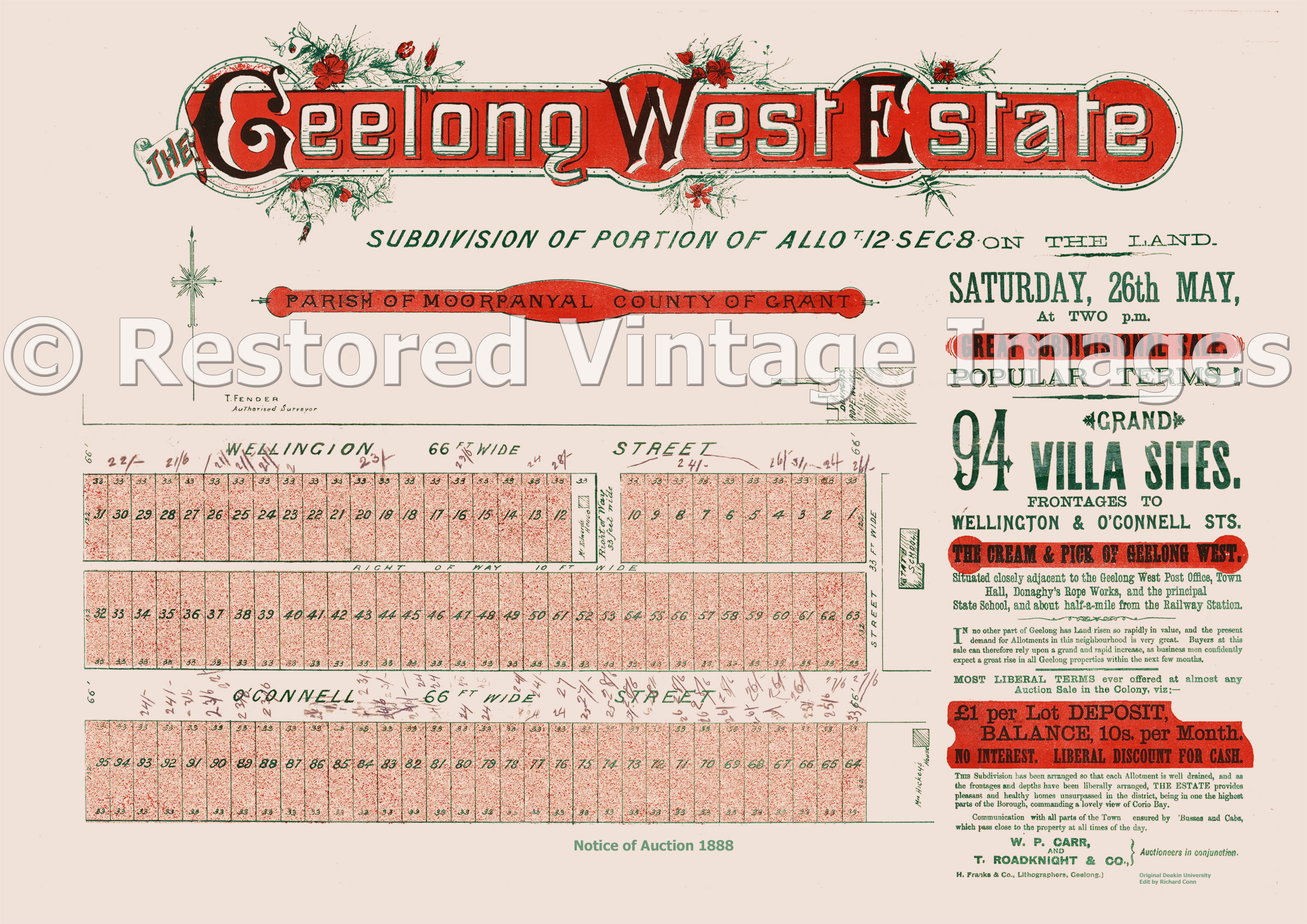 Geelong West Estate 26th May 1888 – Geelong West