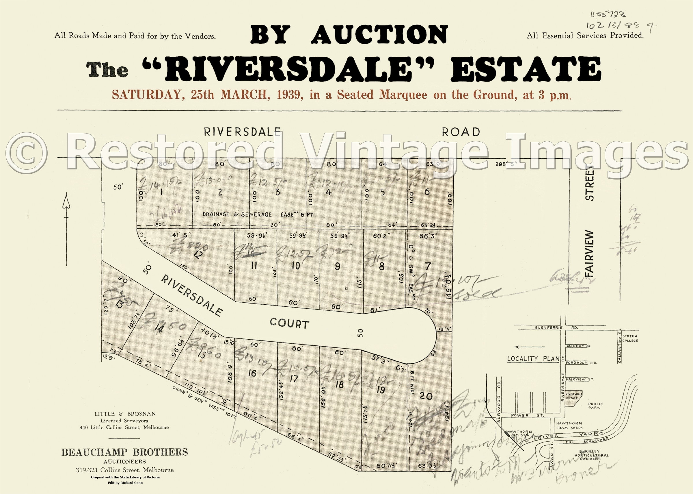 Riversdale Estate 25th March 1939 – Hawthorn