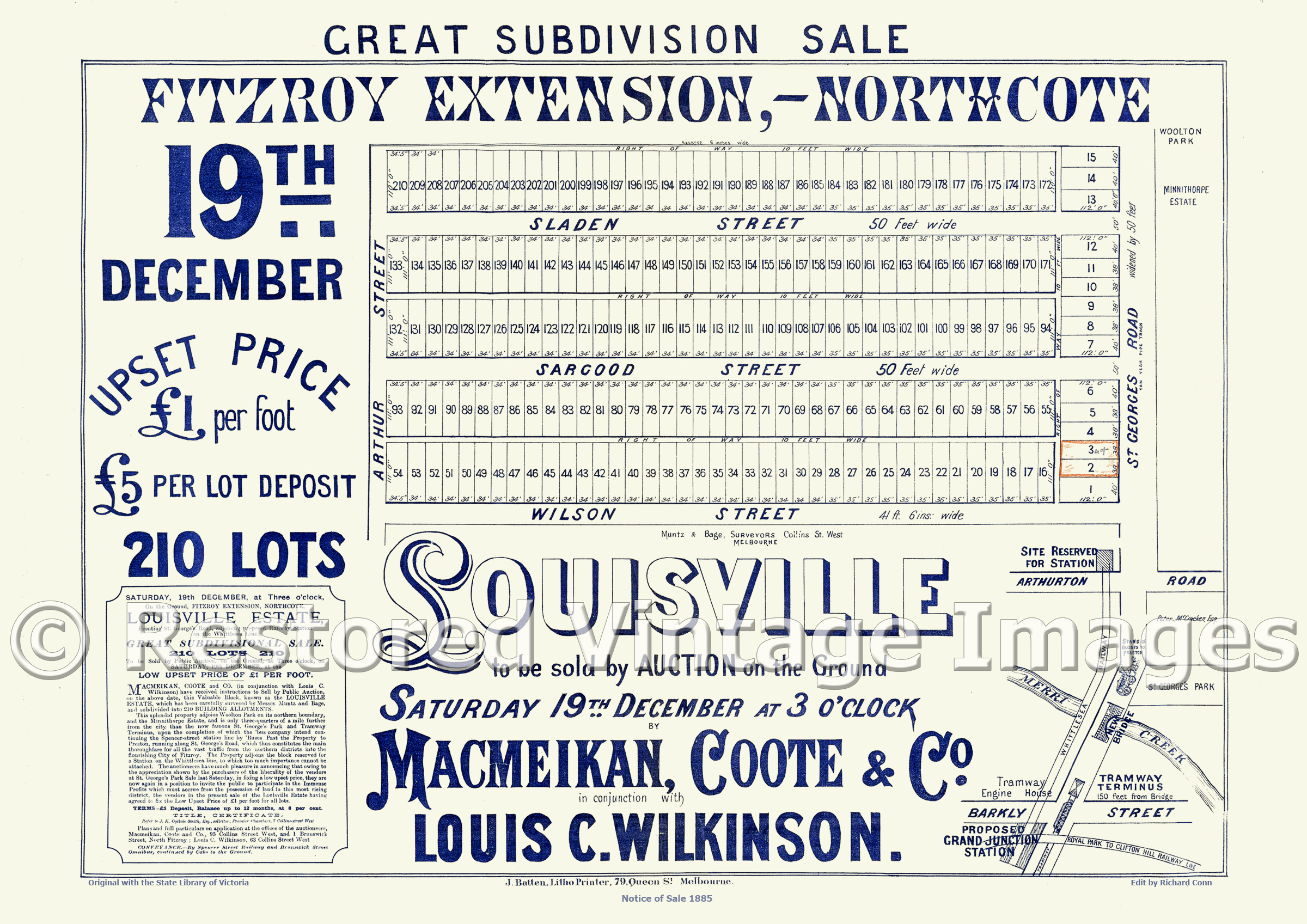 Louisville Fitzroy Extension  19th December 1885 – Northcote