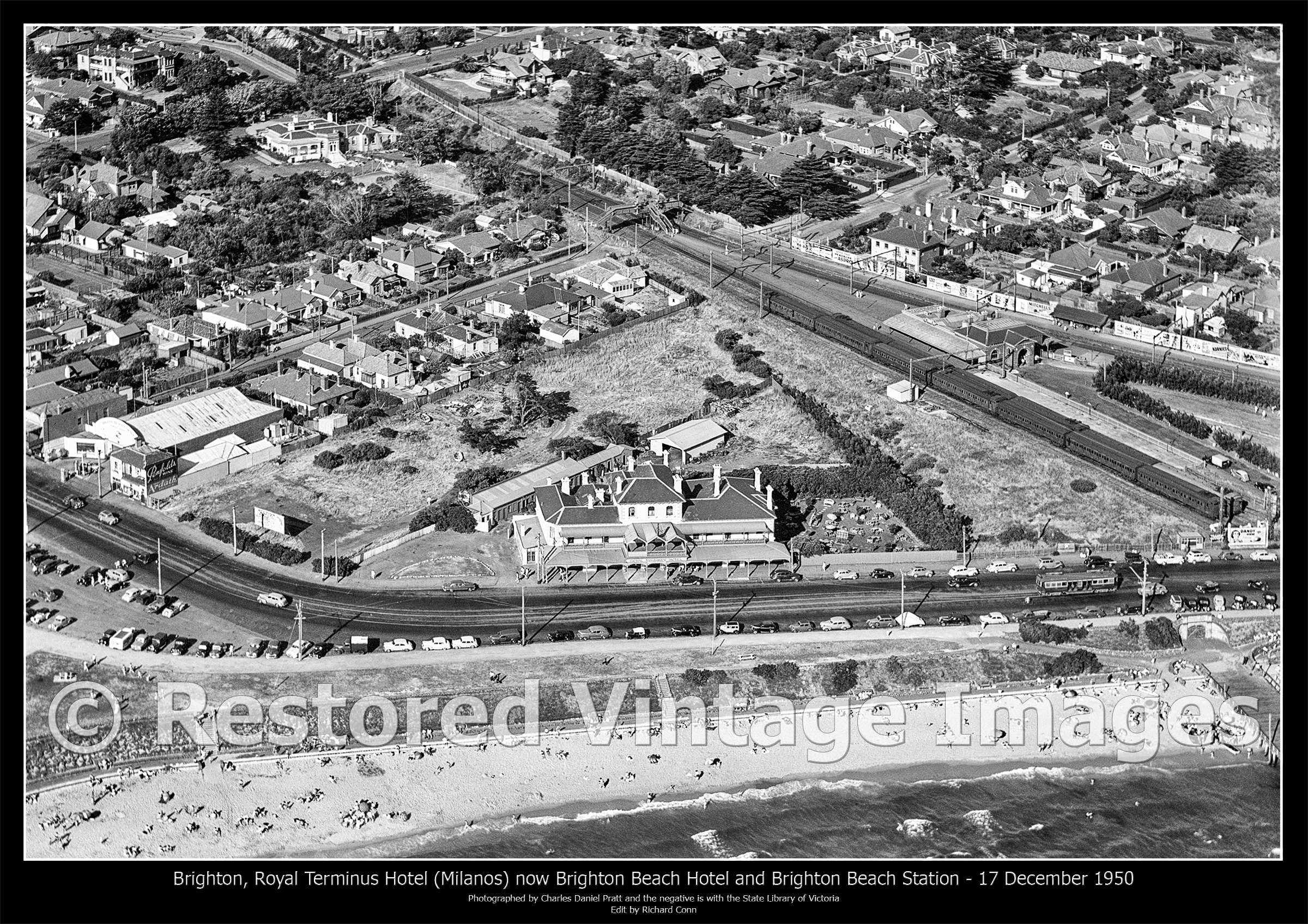 Brighton, Royal Terminus Hotel (Milanos) And Now Brighton Beach Hotel, 17th December 1950