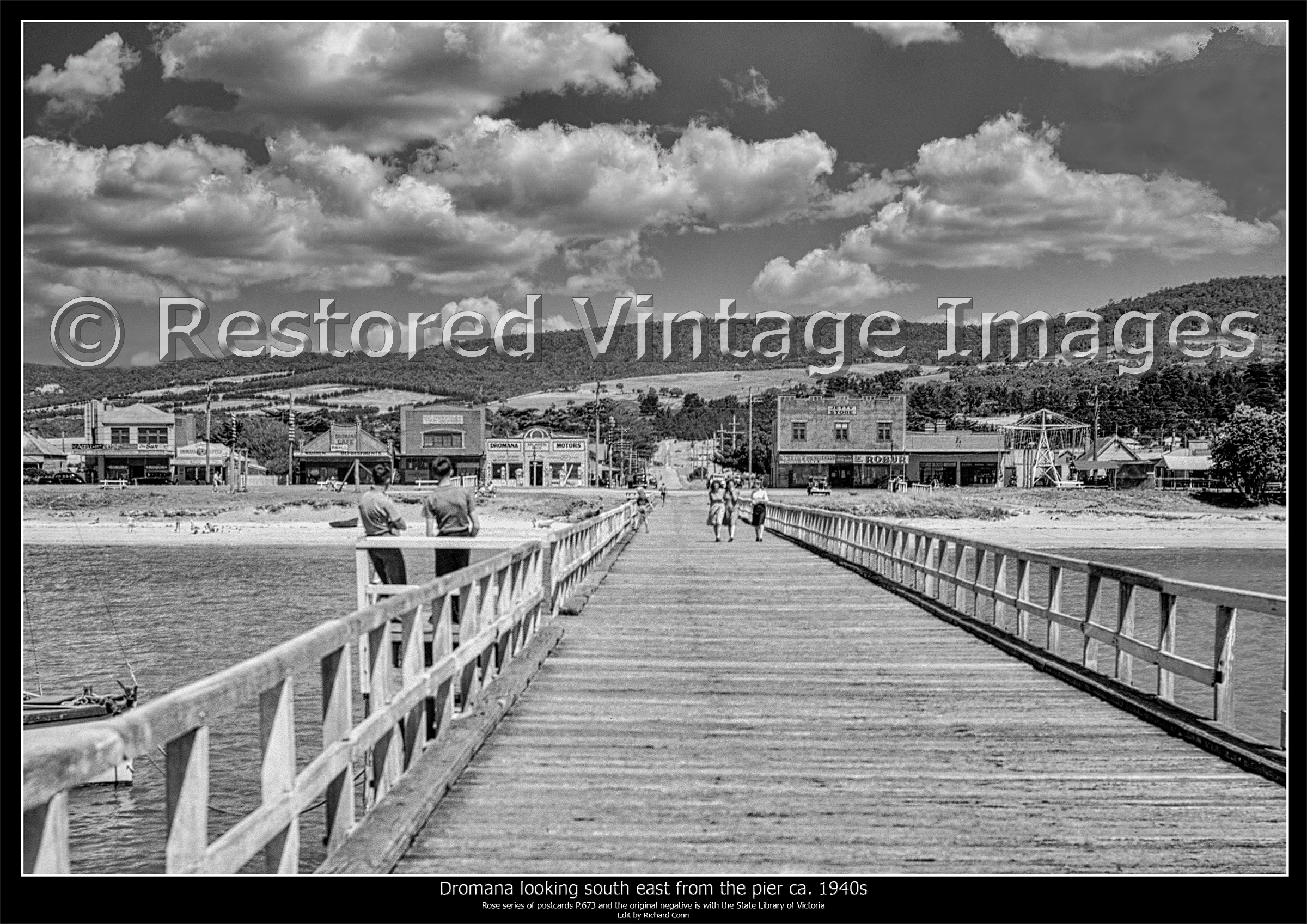 Dromana, Looking South East From The Pier To The Shops Ca. 1940s