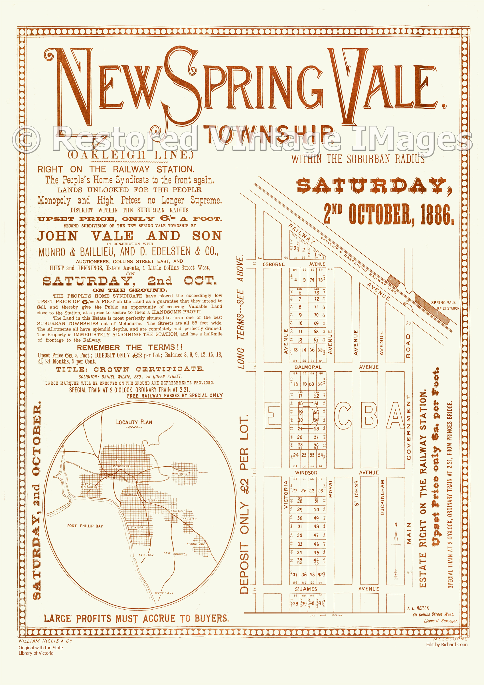 New Spring Vale Township 2nd Of October 1886 – Springvale