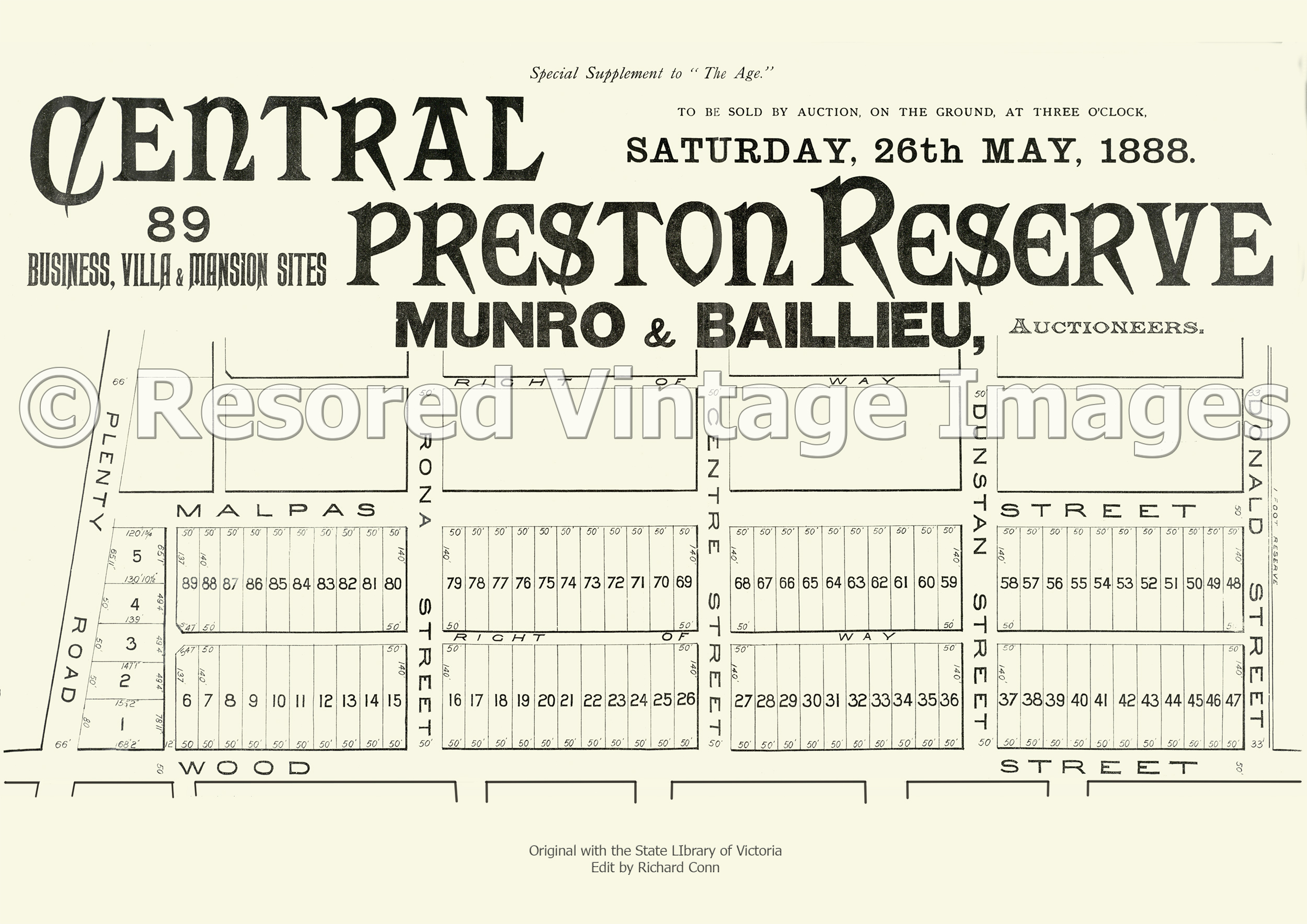 Central Preston Reserve 26th May 1888 – Preston